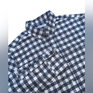 Gustin Checkered Flannel Navy Blue Made in USA - XL